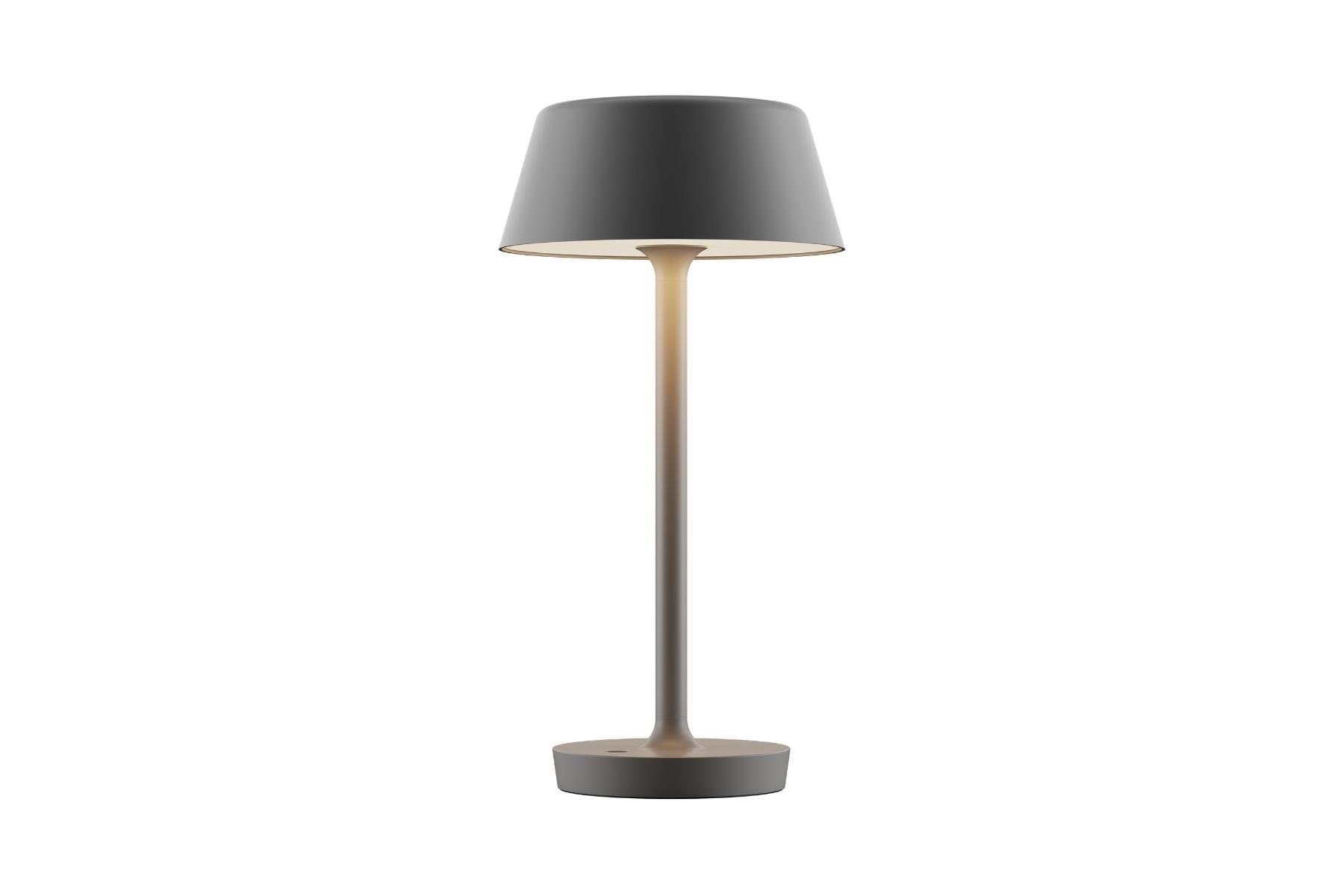 Grå Companion Big T2 bordlampe med rund skærm og slank fod