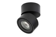 Sort rund Easy Outdoor W100 væglampe med justerbart spot