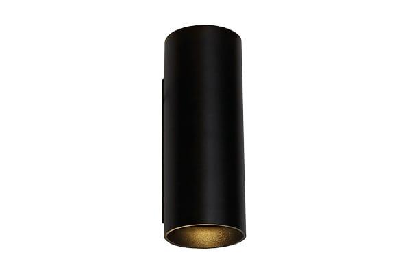 Sort cylinderformet Tubus Outdoor væglampe med op- og nedlys