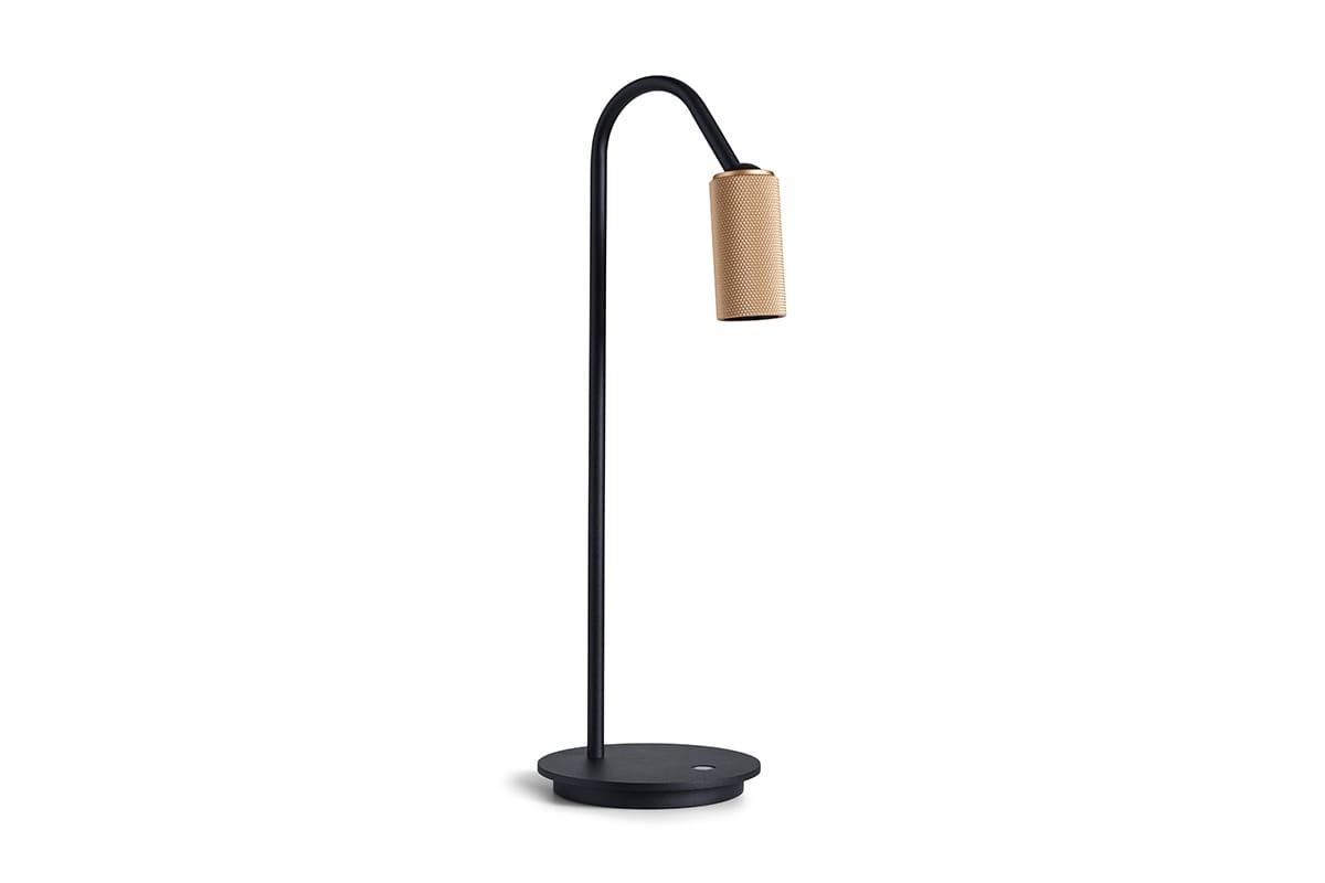 Sort Decor Table bordlampe med messingfarvet justerbart spot