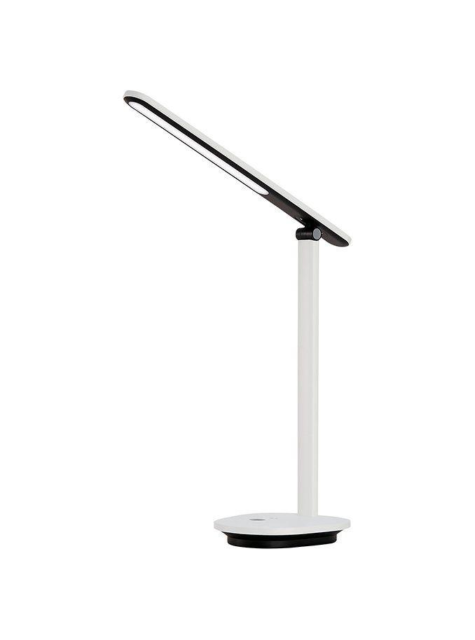 Hvid Philips Ivory skrivebordslampe med fladt lyspanel som arm og rund fod